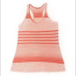 Orange & White Stripped Cotton Tank Top